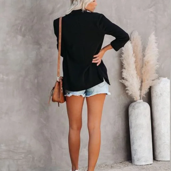 Black blazer women suit formal jacket
